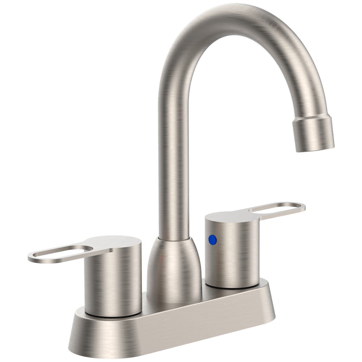 2 Handles Bathroom Sink Faucet, Brushed Nickel Centerset RV Bathroom Faucets for 3 Hole